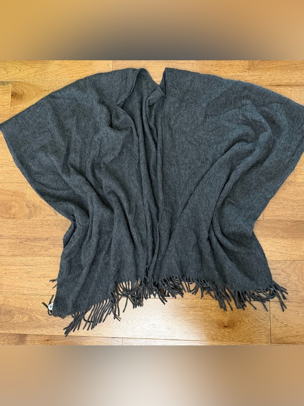 Portolano 100% lambswool shawl poncho wrap fringe wool cape fall